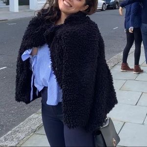 Teddy Sherpa coat in black